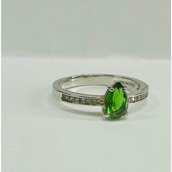 Deep LC Emerald TOPAZ Gorgeous SOLITAIRE RING Size 9 - Picture 1 of 10